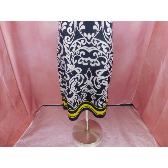 Jessica Howard Size M Woman's Black White Yellow Sleeveless Shift Dress - Picture 5 of 11